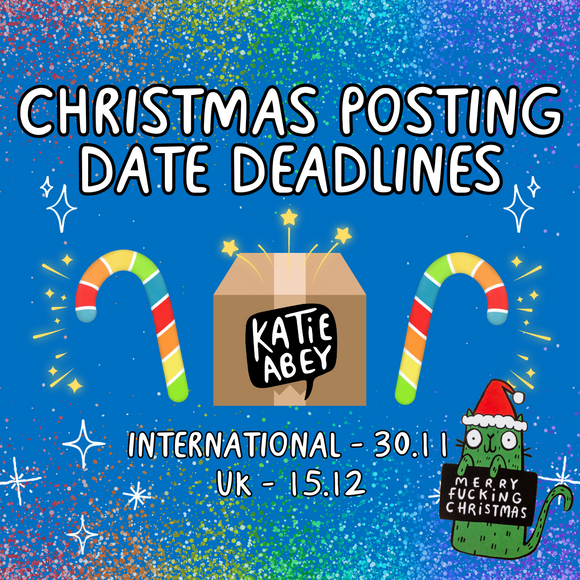 Katie Abey Christmas Posting Date Deadlines 🌈🎄