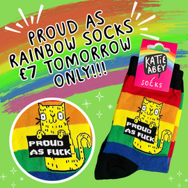 Brighten Your Day - Proud As Rainbow Socks £7 Tomorrow Only!