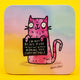 A colourful square Katie Abey coaster featuring a bright pink illustrated cat holding a sign that reads “I’m not being rude, I’m just not actively making you comfortable.” The quirky design sits on a pastel background with rounded edges. Fun, bold, and perfect for adding personality to your desk or coffee table.