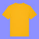 Spectra yellow unisex T shirt laid flat showing the back view. The Woke Up And Chose Violence Hamster Adults Tee has a plain back, short sleeves and a relaxed fit, ideal for everyday wear.