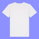 Kids white t shirt laid flat showing the plain back of the Woke Up And Chose Violence Hamster Kids Tee by Katie Abey. Plain white organic cotton children’s t shirt with short sleeves and a crew neck, perfect for everyday wear.