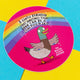 A colourful round sticker designed by Katie Abey featuring a cartoon duck, "The Mental Health Mallard," against a vibrant pink background. The duck is holding its wings out, and a rainbow arch with sparkling stars frames the text, "A gentle reminder that sometimes your brain can be a lying piece of shit." This playful illustration promotes mental health awareness with a humorous and relatable message, encouraging people to embrace their weirdness.