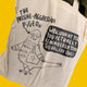 Close-up of Passive Aggressive Pigeon Tote Bag by Katie Abey, featuring a quirky illustrated pigeon with humorous text saying “Wow, look at you, you actually remembered your tote bag for once”. Natural cotton canvas eco tote with bold black print, fun alternative design from an independent UK illustrator.