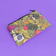 Mushroom Bois Coin Purse with green forest illustration featuring smiley mushrooms and acorns. Designed by Katie Abey X Dawney's Sewing Room in the UK
