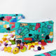 All The Cat print coin purse funny colourful cats on teal background. Design by Katie Abey in the UK