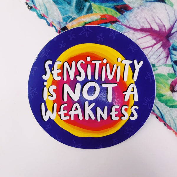 A round sticker with sensitivity is not a weakness in Katie Abeys signature font. 